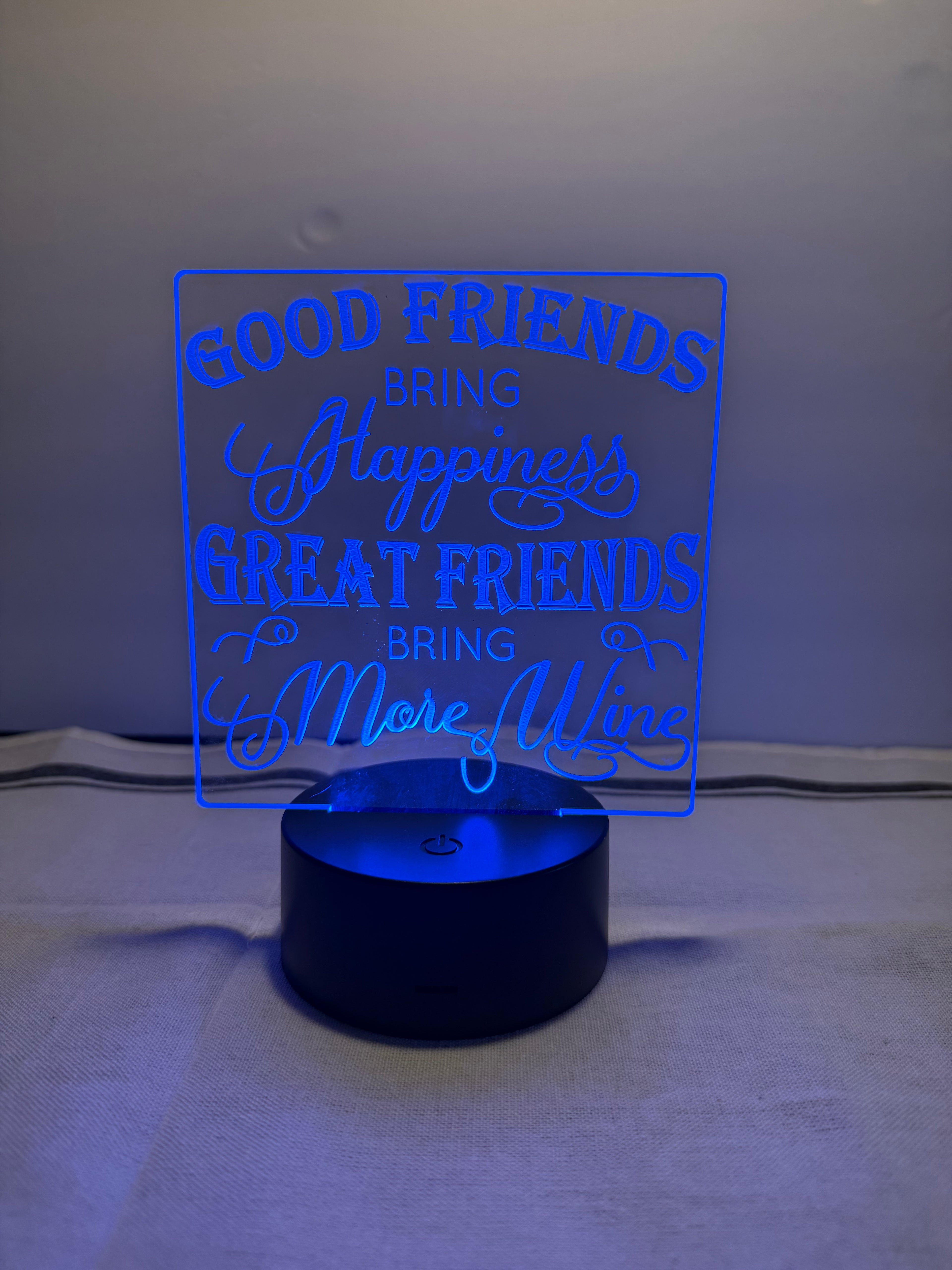Great Friends Customized Laser Engraved Acrylic LED (16 color) Light