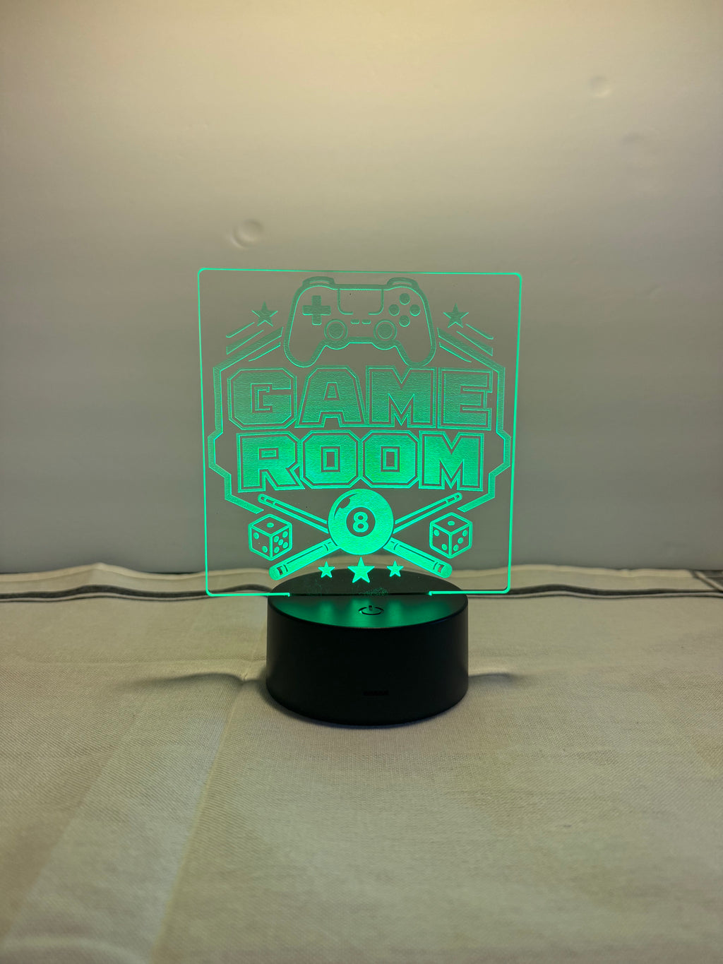 Game Room Customized Laser Engraved Acrylic LED (16 color) Light
