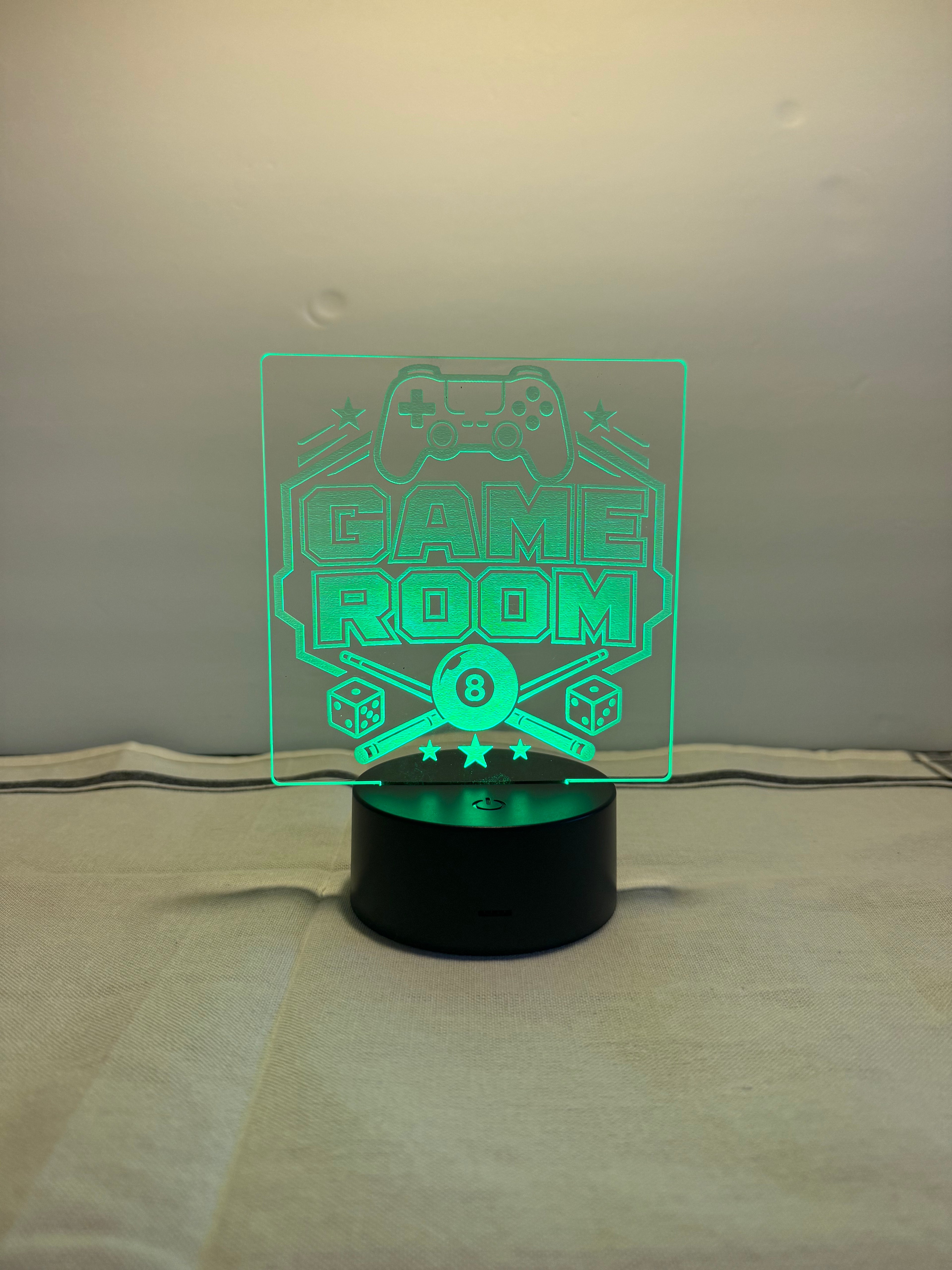 Game Room Customized Laser Engraved Acrylic LED (16 color) Light