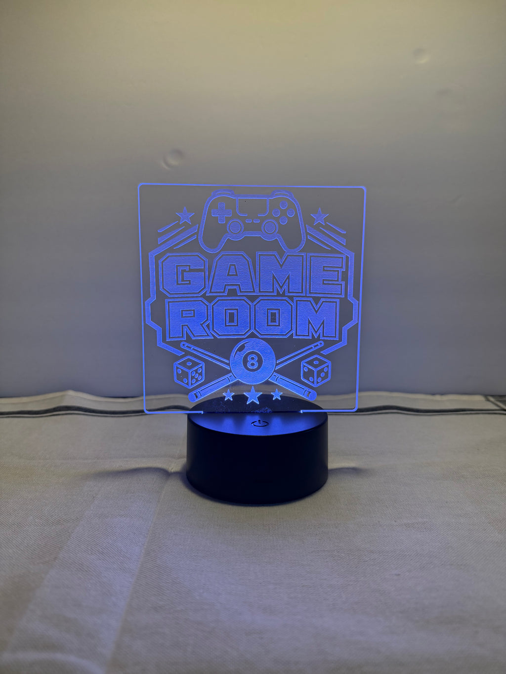 Game Room Customized Laser Engraved Acrylic LED (16 color) Light