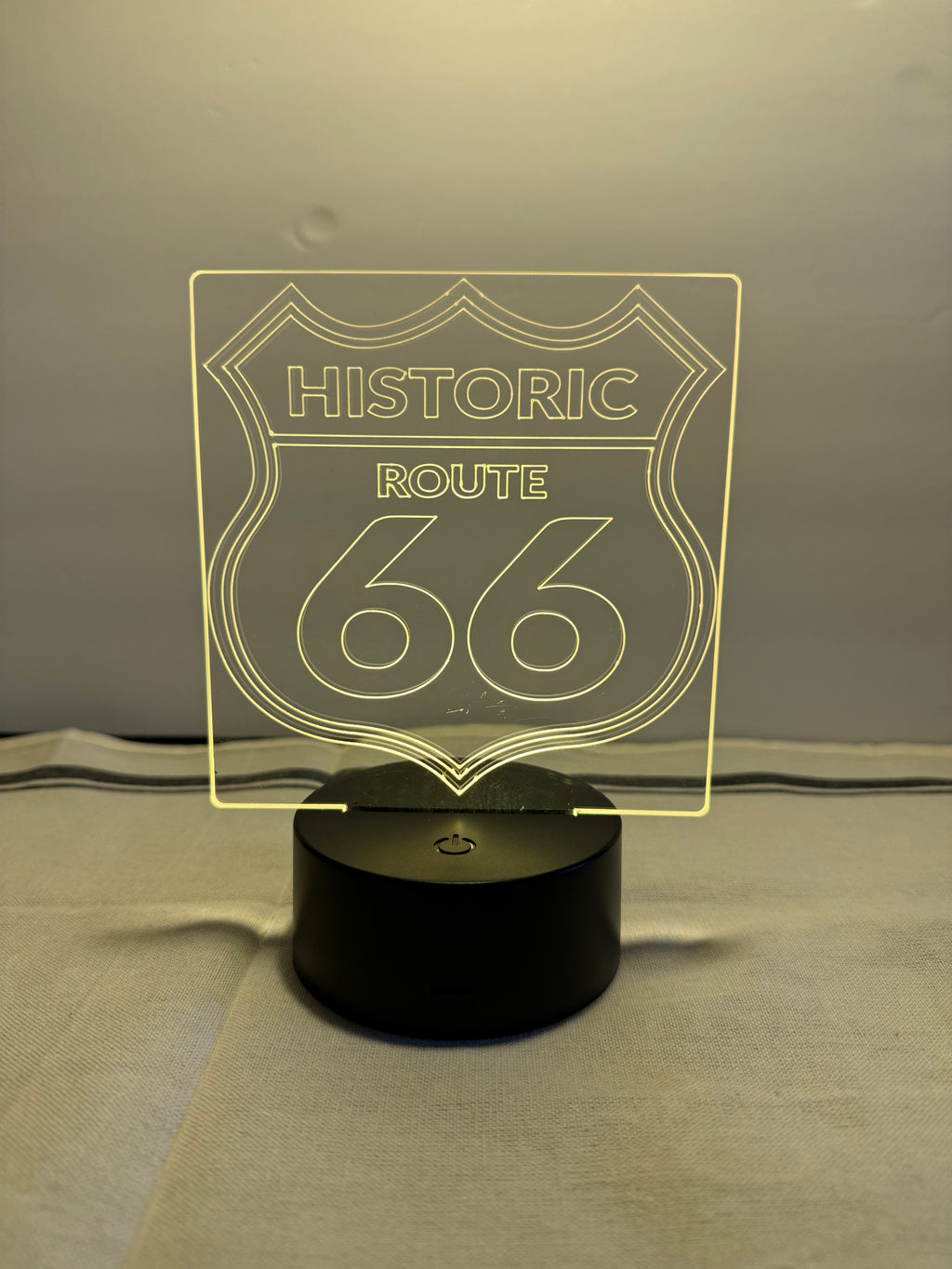Route 66 Customized Laser Engraved Acrylic LED (16 color) Light