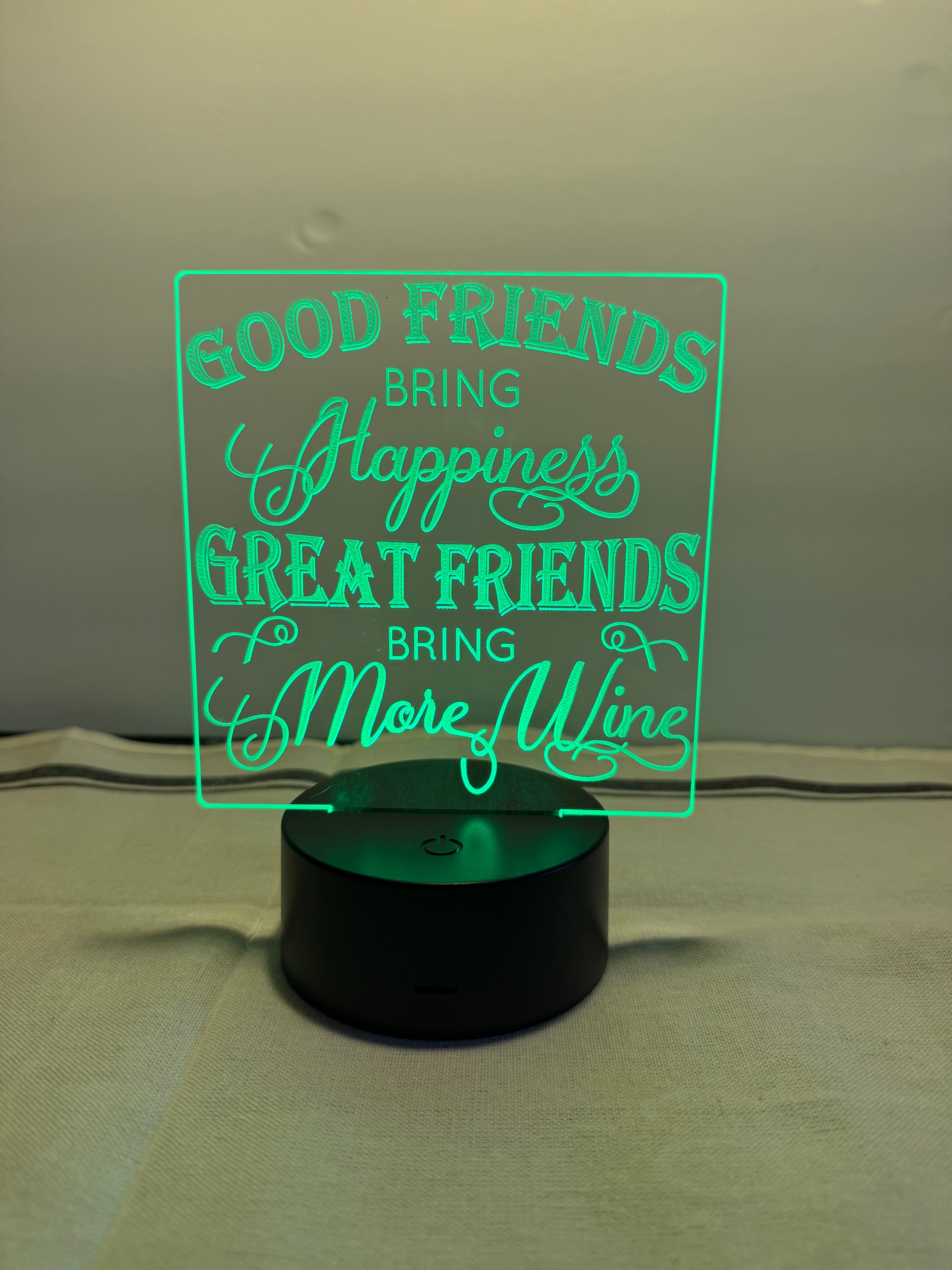 Great Friends Customized Laser Engraved Acrylic LED (16 color) Light