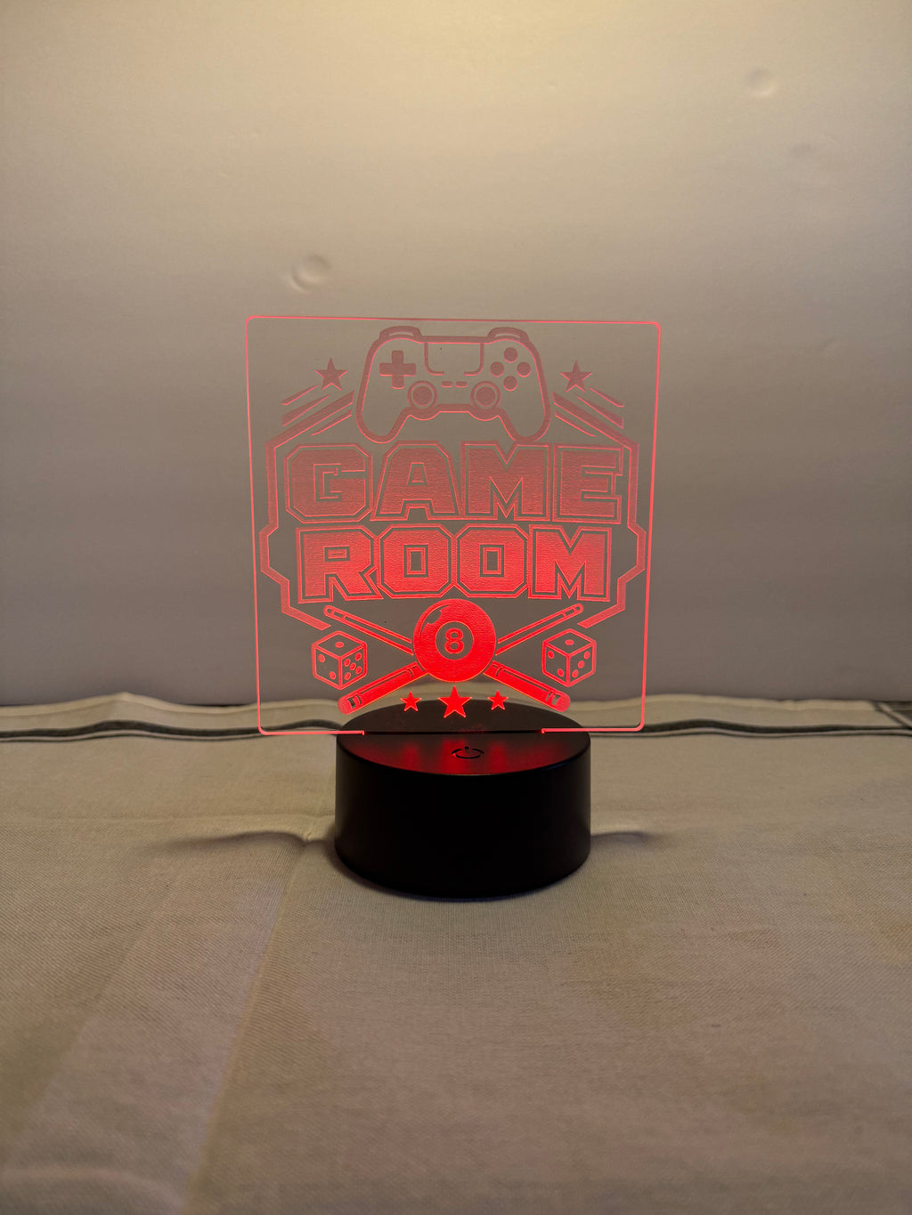 Game Room Customized Laser Engraved Acrylic LED (16 color) Light
