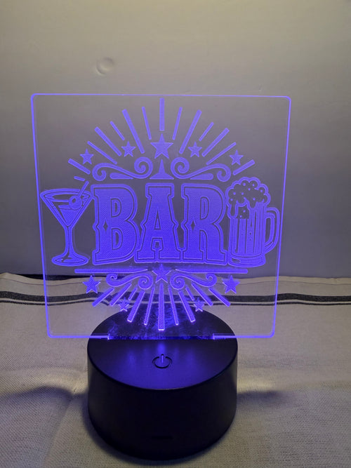 Bar Customized Laser Engraved Acrylic LED (16 color) Light