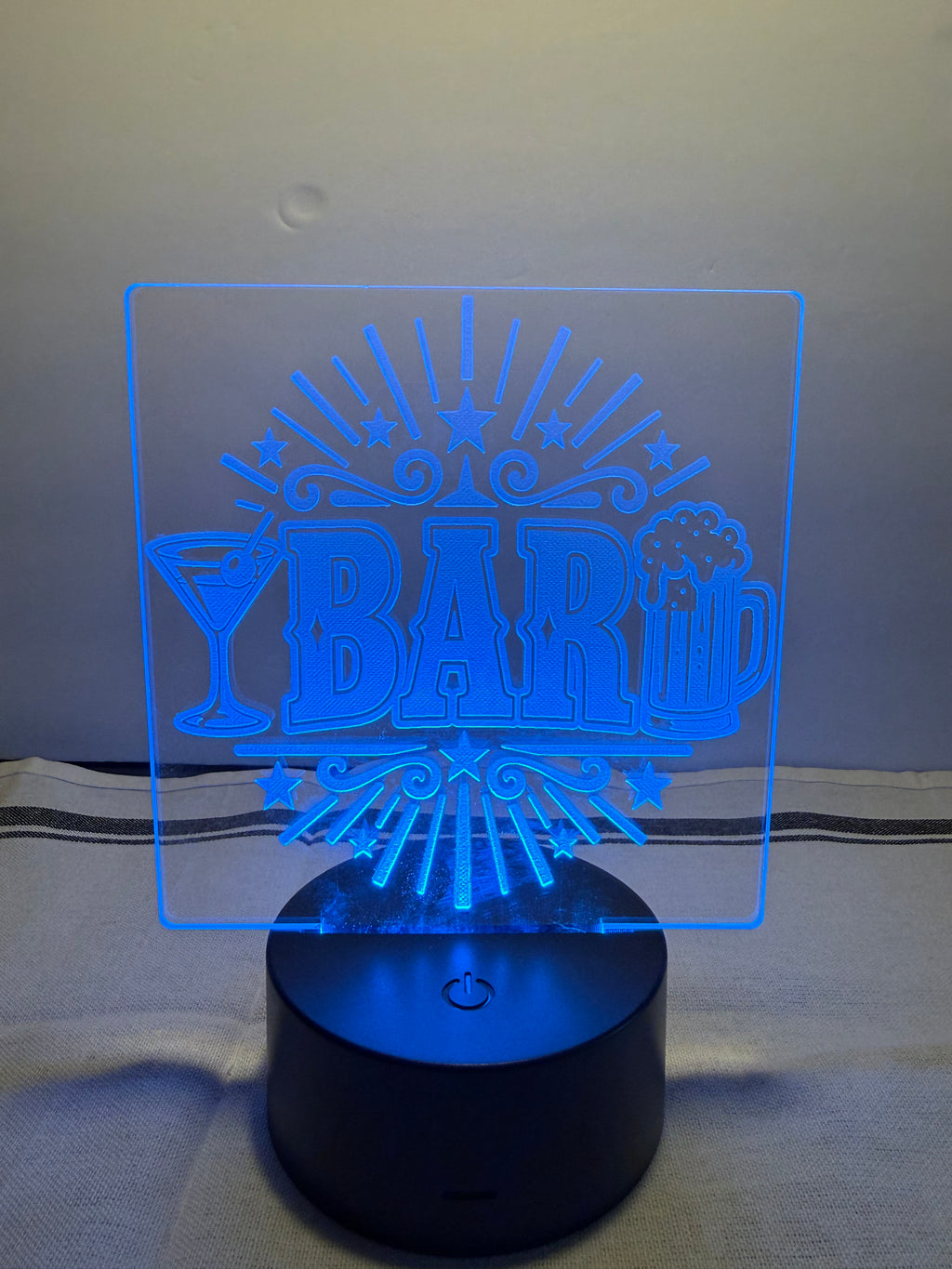 Bar Customized Laser Engraved Acrylic LED (16 color) Light