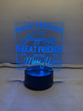 Great Friends Customized Laser Engraved Acrylic LED (16 color) Light