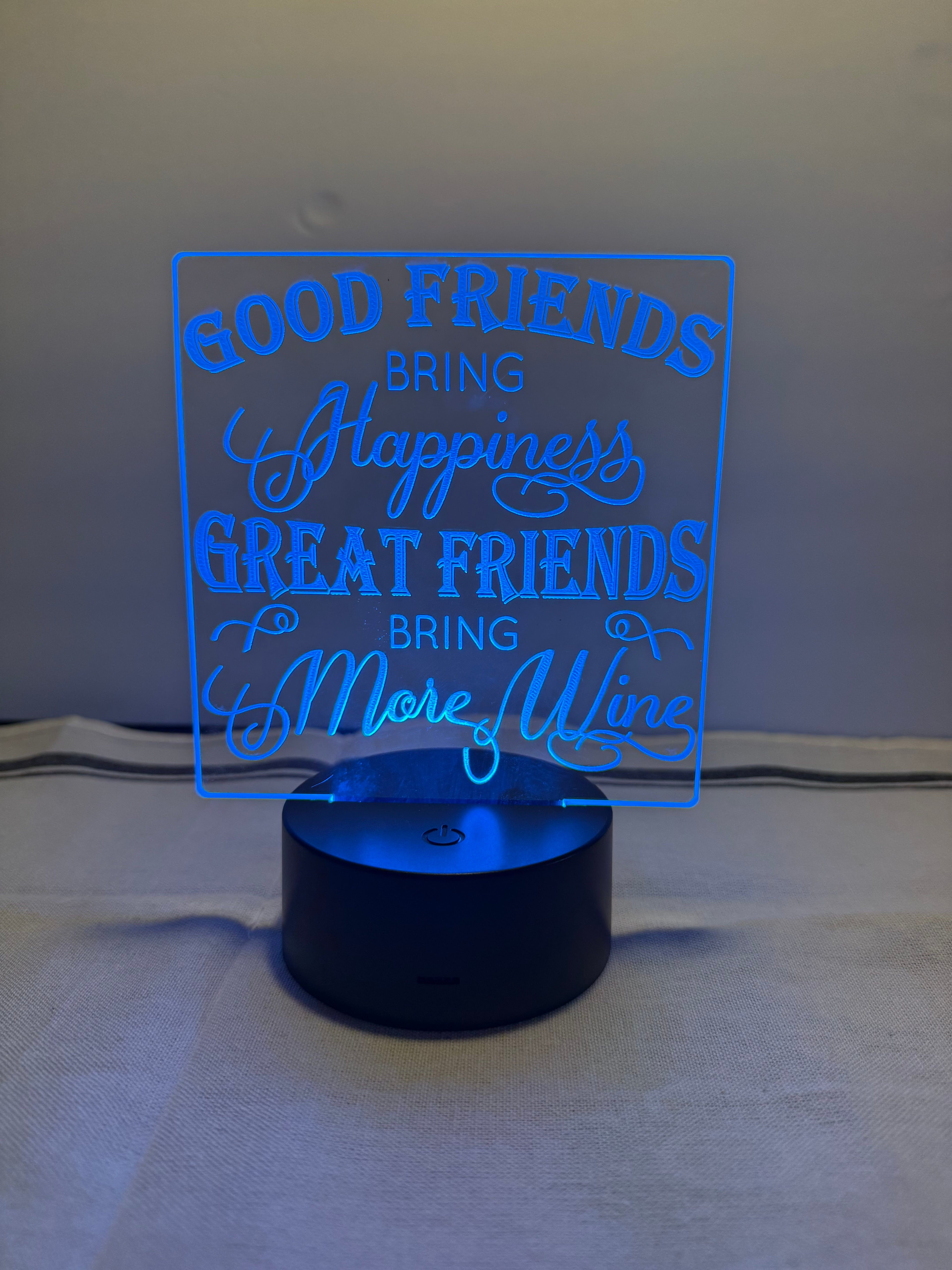 Great Friends Customized Laser Engraved Acrylic LED (16 color) Light