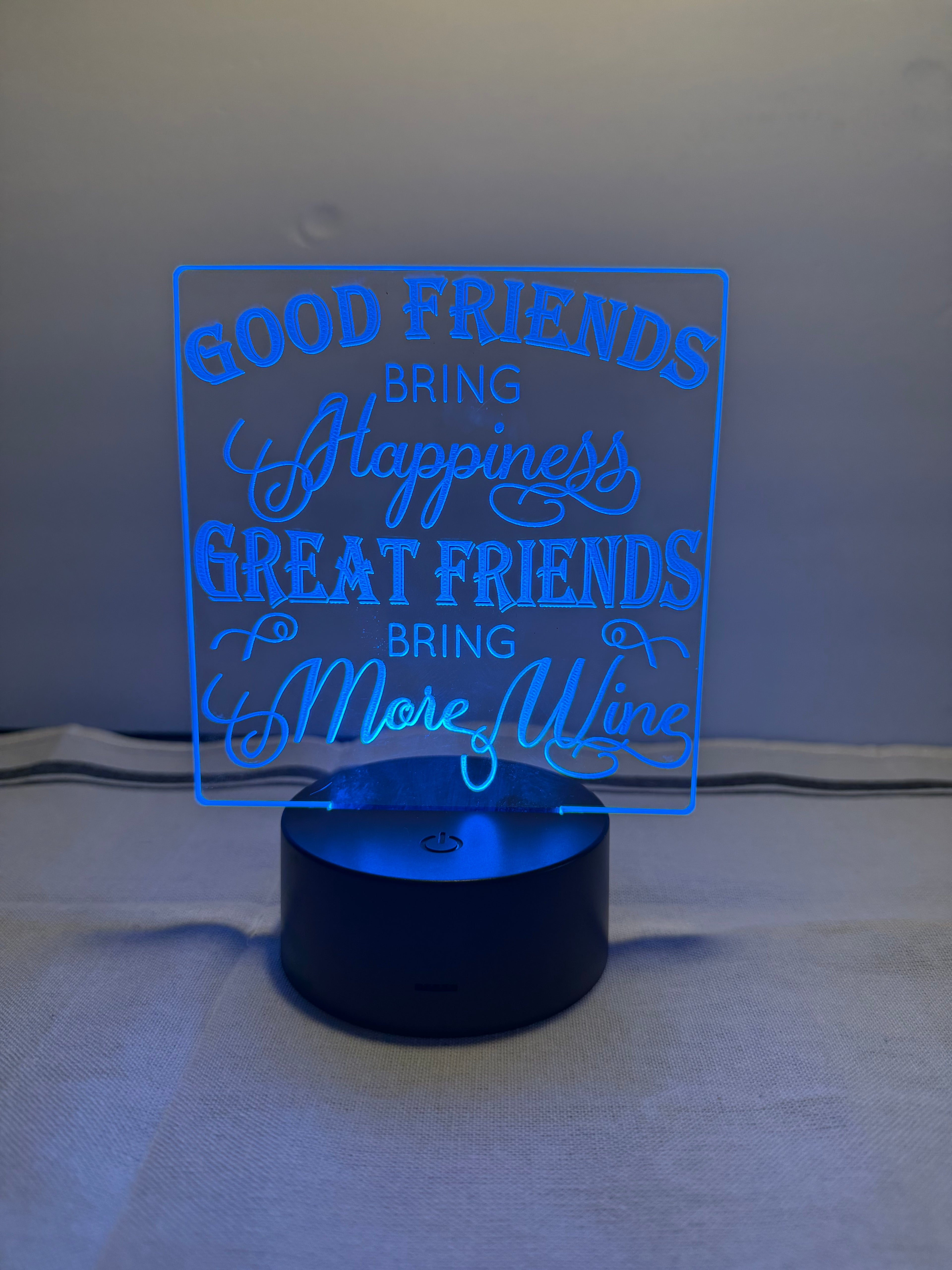 Great Friends Customized Laser Engraved Acrylic LED (16 color) Light