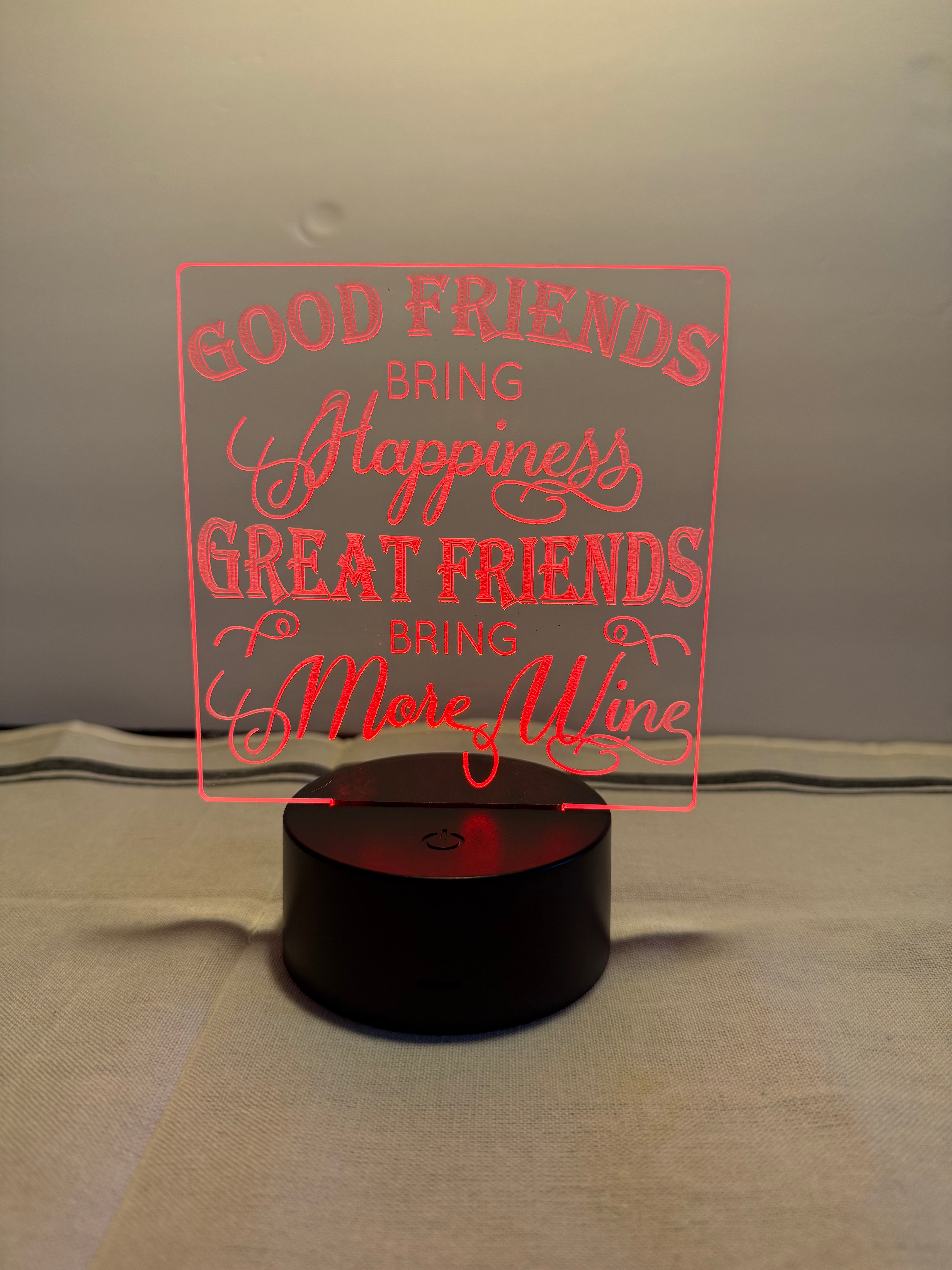 Great Friends Customized Laser Engraved Acrylic LED (16 color) Light