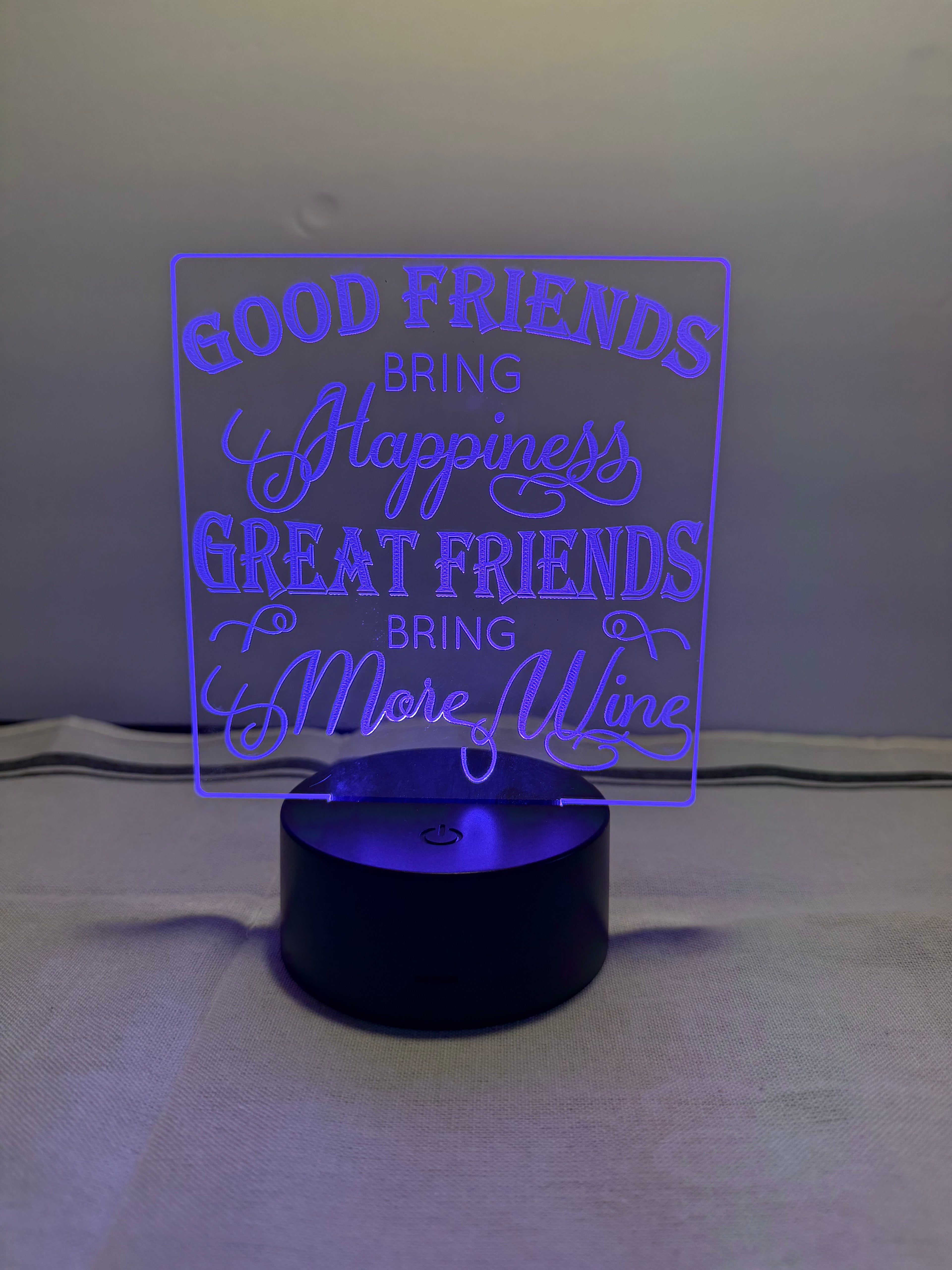 Great Friends Customized Laser Engraved Acrylic LED (16 color) Light